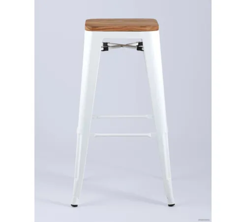 Табурет Stool Group TOLIX WOOD барный белый глянцевый