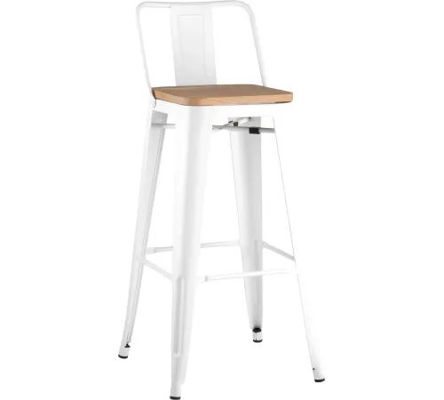 Стул Stool Group Tolix Wood со спинкой YD-H675E-W LG-02 белый глянцевый/светлое дерево