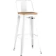Стул Stool Group Tolix Wood со спинкой YD-H675E-W LG-02 белый глянцевый/светлое дерево
