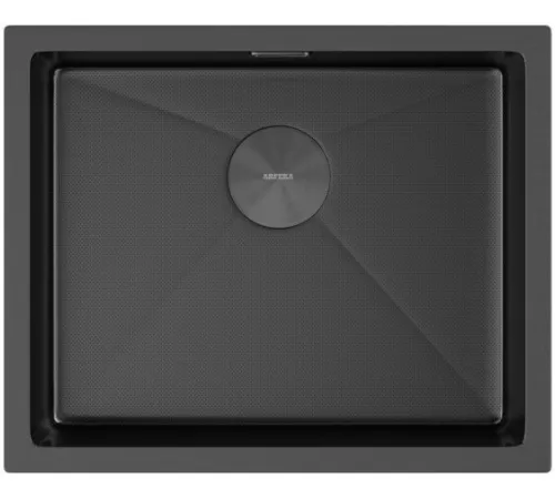 Кухонная мойка ARFEKA ECO AR 550*450 POP-UP BLACK PVD NANO DECOR MILLET GRAINS