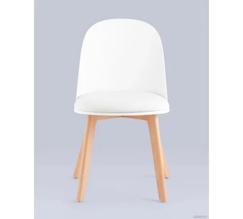 Стул Stool Group Fog с подушкой SL-7022DM белый, деревянные ножки