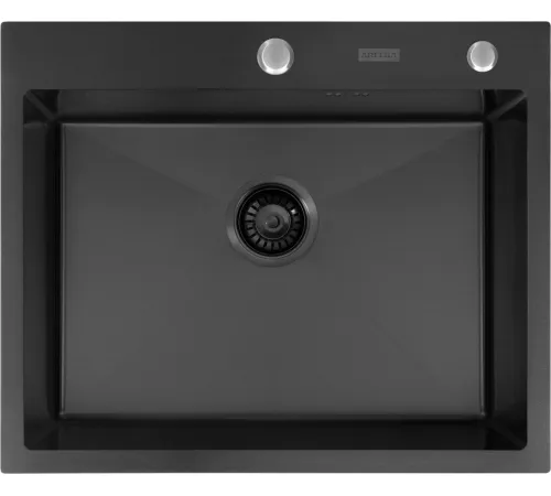 Кухонная мойка ARFEKA Eco AR мойка 600*500, коландер G, дозатор Black