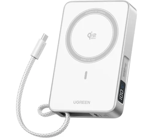 Внешний аккумулятор Ugreen MagFlow PB773 10000mAh белый