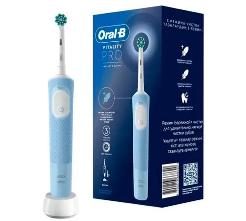 Электрическая зубная щетка Oral-B Vitality Pro D103.413.3 Protect X Clean D103.413.3 голубой