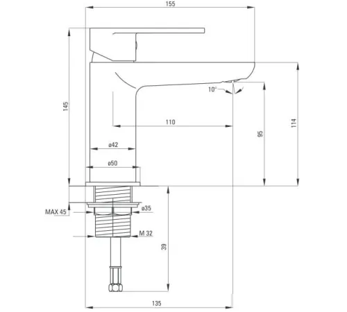 Смеситель Deante Alpinia BGA 020M