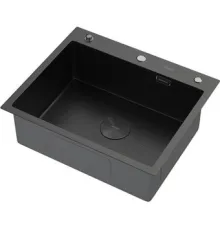 Кухонная мойка ARFEKA Eco AR 600*500 POP-UP BLACK PVD NANO DECOR