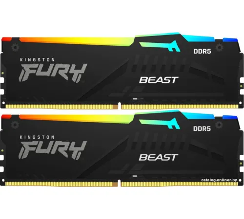 Оперативная память Kingston FURY Beast RGB 2x32ГБ DDR5 5600 МГц KF556C36BBE2AK2-64