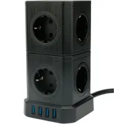 Сетевой фильтр Cablexpert Tower TWR-9-U4-B-2