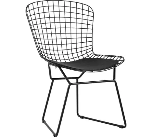 Стул Stool Group Bertoia с черной подушкой черный