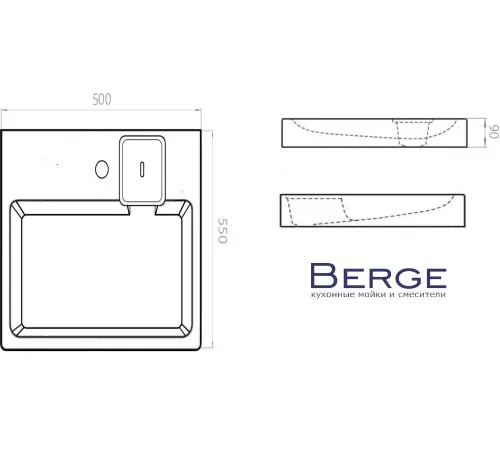 Умывальник Berge BRS-5550 Lux белый
