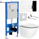 Унитаз подвесной Roxen Antares Black в комплекте с инсталляцией StounFix Dual Fresh 6 в 1 964658 кнопка: хром глянец