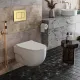 Унитаз подвесной Roxen Porto в комплекте с инсталляцией StounFix Dual Fresh 6 в 1 968478 кнопка: брашированное золото