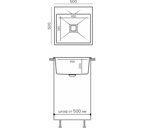 Кухонная мойка Polygran Blade 500 белый хлопок