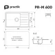 Кухонная мойка Practik PR-M 600-001 белый камень