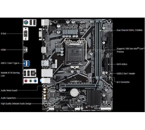 Материнская плата Gigabyte H410M H rev. 1.0