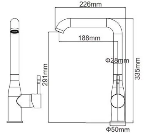 Смеситель Ledeme H98 L4698U серый