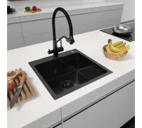 Кухонная мойка ARFEKA Eco AR 500*500 Black PVD Nano Decor Volcanic Rock