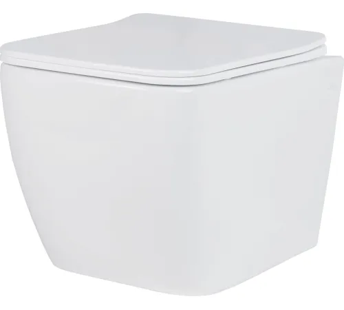 Унитаз подвесной Roxen Cube Tornado в комплекте с инсталляцией StounFix Dual Fresh 6 в 1 868598 кнопка: оружейная сталь матовая