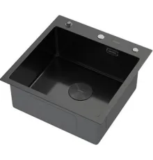Кухонная мойка ARFEKA Eco AR 500*500 POP-UP Black PVD NANO DECOR MILLET GRAINS