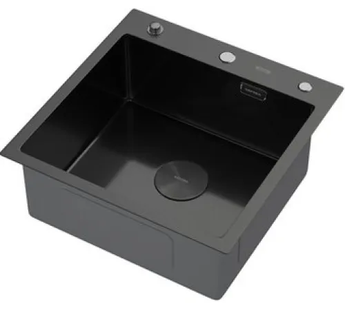 Кухонная мойка ARFEKA Eco AR 500*500 POP-UP Black PVD NANO DECOR MILLET GRAINS