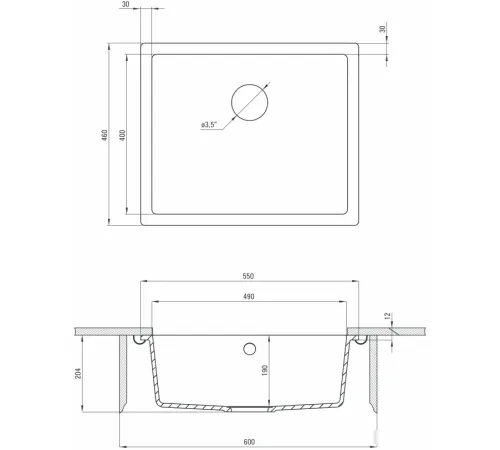 Кухонная мойка Deante Corda ZQA G10C графитовый металлик