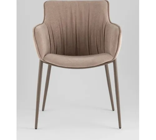 Стул с подлокотниками Stool Group Твигги LV-118-RlL-08-7006 шенилл бежевый/бежево-серый