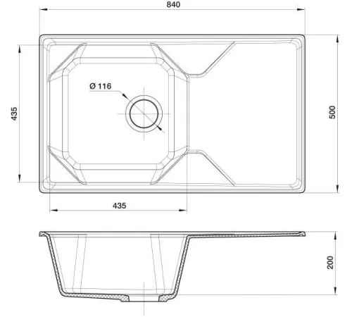 Кухонная мойка GranFest GF-U-840L песочный