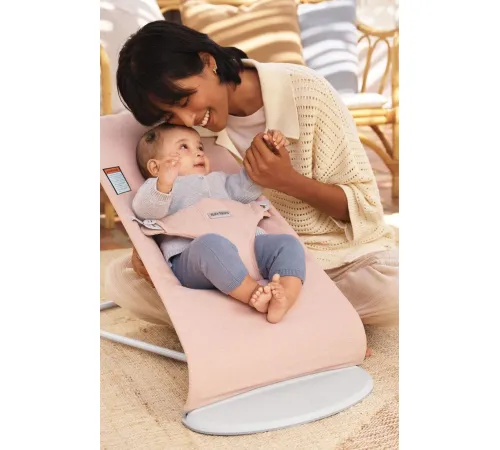 Шезлонг BabyBjorn Bliss Woven melange 0060.28 light pink