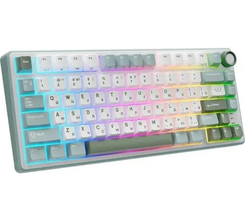 Клавиатура Royal Kludge R75 RGB Sky Cyan RK Silver