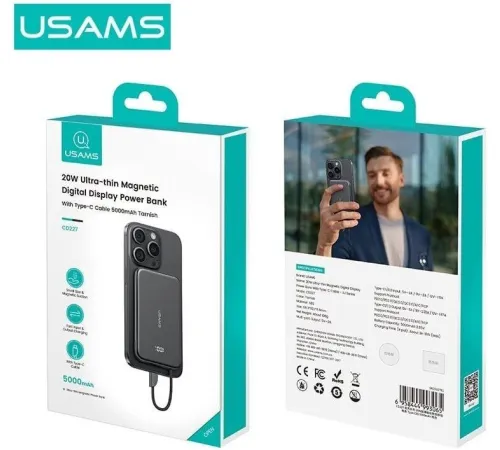 Внешний аккумулятор Usams CD227 5000mAh темно-серый