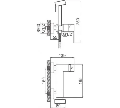 Смеситель с лейкой для биде Ledeme L75225