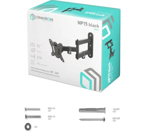 Кронштейн для телевизора Onkron NP15 черный