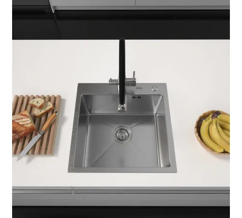 Кухонная мойка ARFEKA Eco AR 500*500 Satin Decor Volcanic Rock