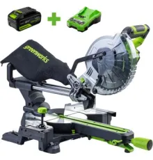 Торцовочная пила Greenworks GD24MS216K4 1501707UB с 1-им АКБ