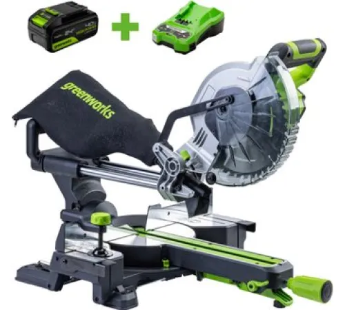 Торцовочная пила Greenworks GD24MS216K4 1501707UB с 1-им АКБ