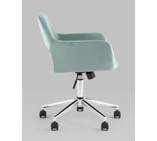 Офисное кресло Stool Group Ross chrome velvet Olive 61 велюр серо-зеленый