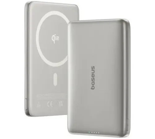 Внешний аккумулятор Baseus PicoGo AM41 Ultra-Slim Qi2 Magnetic Power Bank 10000mAh титановый