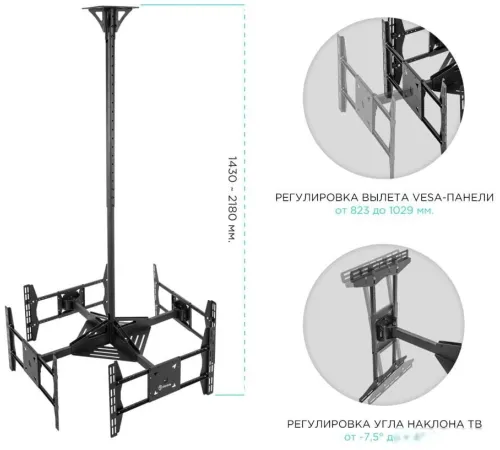 Кронштейн для информационной панели Onkron CPRO2L-4 черный