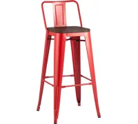 Стул Stool Group TOLIX WOOD со спинкой барный красный глянцевый