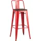 Стул Stool Group TOLIX WOOD со спинкой барный красный глянцевый
