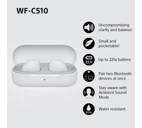 Наушники Sony WF-C510 белый