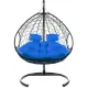 Подвесное кресло M-Group Для двоих 11450410 черный ротанг/синяя подушка