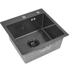 Кухонная мойка ARFEKA ECO AR 450*450 BLACK PVD NANO DECOR MILLET GRAINS настольная