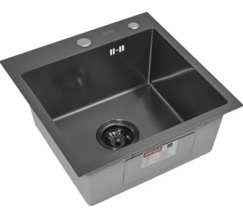 Кухонная мойка ARFEKA ECO AR 450*450 BLACK PVD NANO DECOR MILLET GRAINS настольная