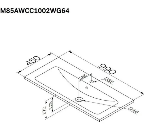 Умывальник AM.PM X-Joy M85AWCC1002WG64