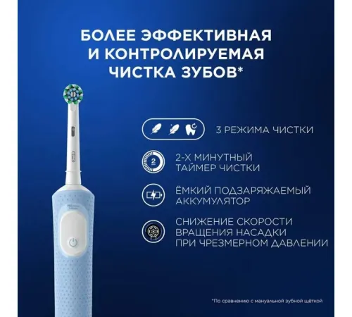 Электрическая зубная щетка Oral-B Vitality Pro D103.413.3 Protect X Clean D103.413.3 голубой