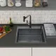 Кухонная мойка Roxen Simple 560220-50B PVD графит с коландером и дозатором