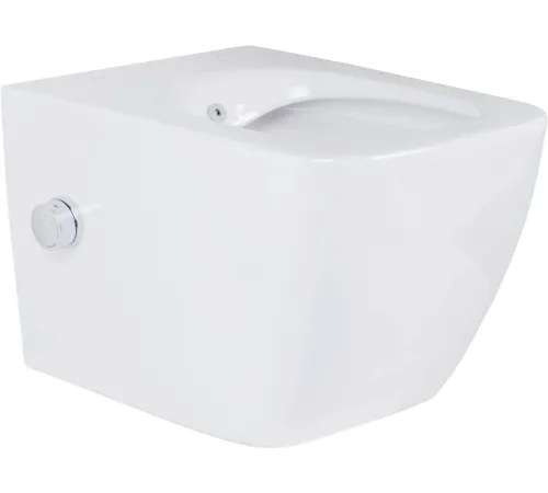 Унитаз подвесной Roxen Cube bidet в комплекте с инсталляцией StounFix Dual Fresh 6 в 1 968472 кнопка: брашированное золото