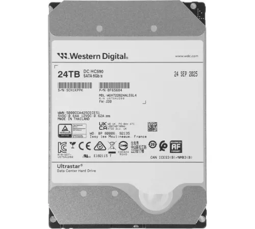 Жесткий диск WD Ultrastar DC HC590 24TB WUH722624ALE6L4