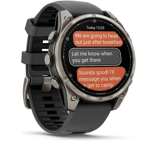 Умные часы Garmin Fenix 8 Pro 47 мм титановый, графитовый силиконовый ремешок